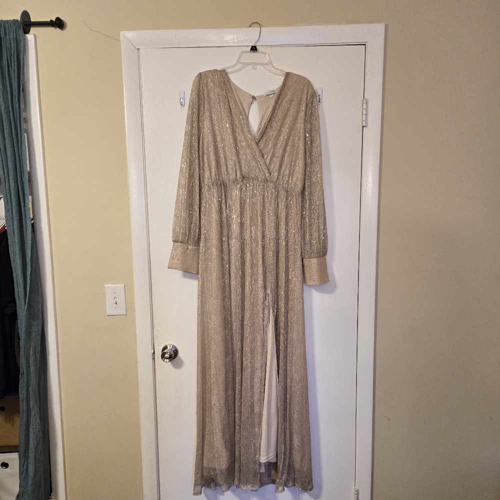 Elegant Blush Long Sleeve Dress